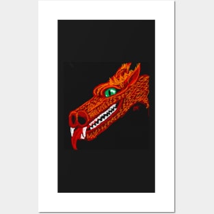 Fiery Red Dragon Posters and Art